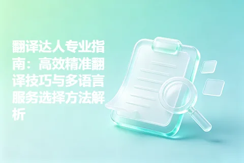 翻译达人专业指南：高效精准翻译技巧与多语言服务选择方法解析