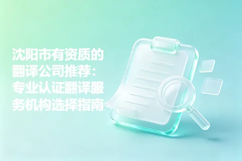 沈阳市有资质的翻译公司推荐：专业认证翻译服务机构选择指南