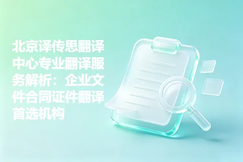 北京译传思翻译中心专业翻译服务解析：企业文件合同证件翻译首选机构