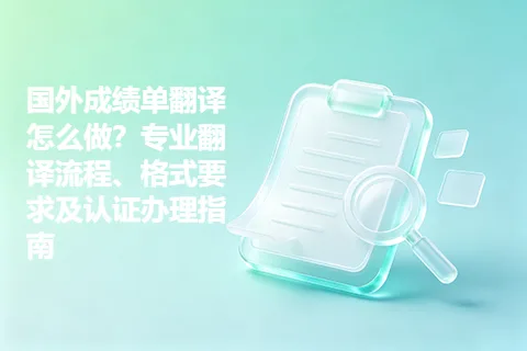 国外成绩单翻译怎么做？专业翻译流程、格式要求及认证办理指南