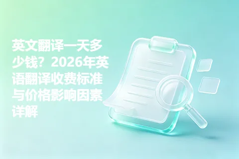 英文翻译一天多少钱？2026年英语翻译收费标准与价格影响因素详解