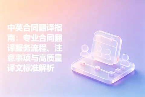 中英合同翻译指南：专业合同翻译服务流程、注意事项与高质量译文标准解析