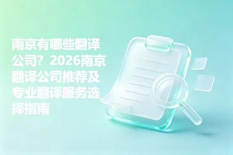 南京有哪些翻译公司？2026南京翻译公司推荐及专业翻译服务选择指南