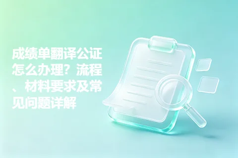成绩单翻译公证怎么办理？流程、材料要求及常见问题详解