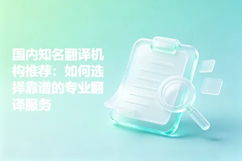 国内知名翻译机构推荐：如何选择靠谱的专业翻译服务