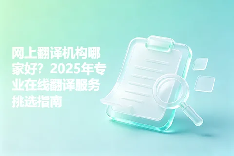 网上翻译机构哪家好？2025年专业在线翻译服务挑选指南
