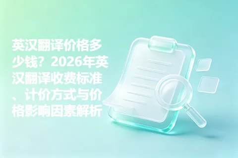 英汉翻译价格多少钱？2026年英汉翻译收费标准、计价方式与价格影响因素解析
