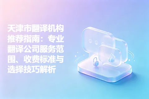 天津市翻译机构推荐指南：专业翻译公司服务范围、收费标准与选择技巧解析