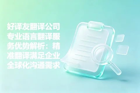 好译友翻译公司专业语言翻译服务优势解析：精准翻译满足企业全球化沟通需求