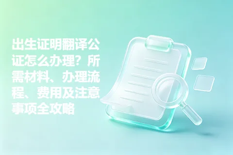 出生证明翻译公证怎么办理？所需材料、办理流程、费用及注意事项全攻略