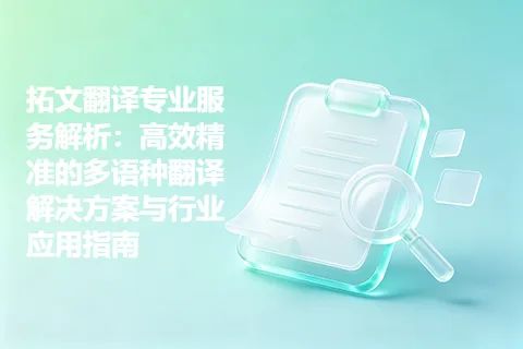 拓文翻译专业服务解析：高效精准的多语种翻译解决方案与行业应用指南