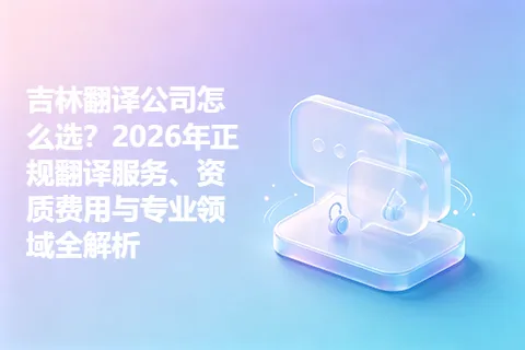 吉林翻译公司怎么选？2026年正规翻译服务、资质费用与专业领域全解析