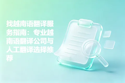 找越南语翻译服务指南：专业越南语翻译公司与人工翻译选择推荐