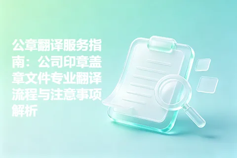 公章翻译服务指南：公司印章盖章文件专业翻译流程与注意事项解析