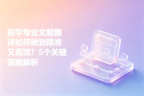 医学专业文献翻译如何做到精准又高效？5个关键策略解析
