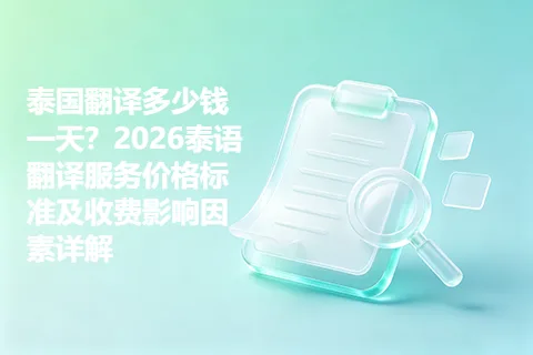 泰国翻译多少钱一天？2026泰语翻译服务价格标准及收费影响因素详解