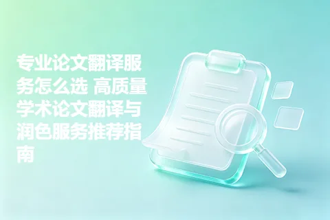 专业论文翻译服务怎么选 高质量学术论文翻译与润色服务推荐指南