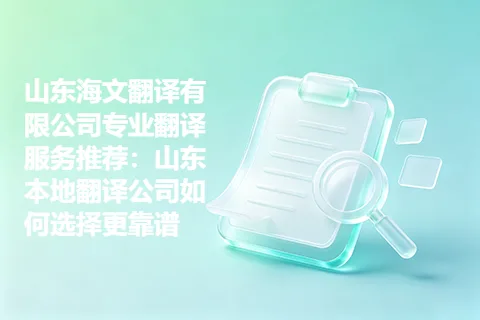 山东海文翻译有限公司专业翻译服务推荐：山东本地翻译公司如何选择更靠谱