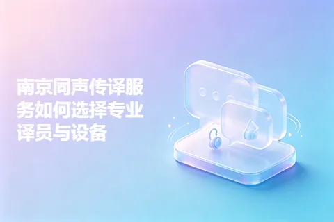南京同声传译服务如何选择专业译员与设备