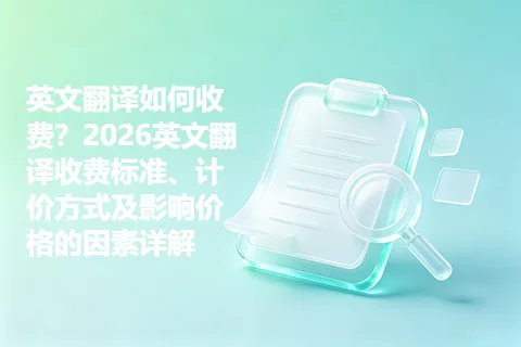 英文翻译如何收费？2026英文翻译收费标准、计价方式及影响价格的因素详解