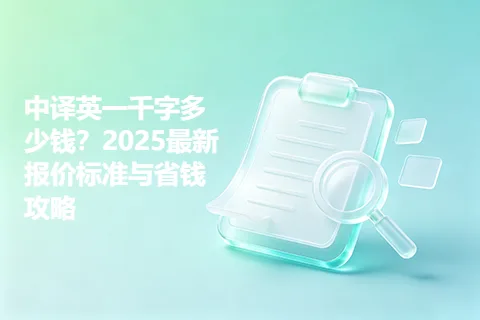 中译英一千字多少钱？2025最新报价标准与省钱攻略