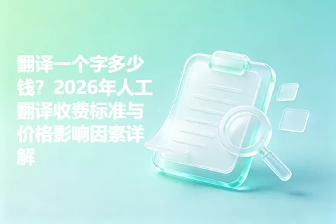 翻译一个字多少钱？2026年人工翻译收费标准与价格影响因素详解