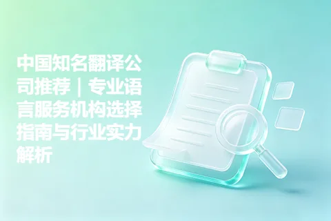 中国知名翻译公司推荐｜专业语言服务机构选择指南与行业实力解析