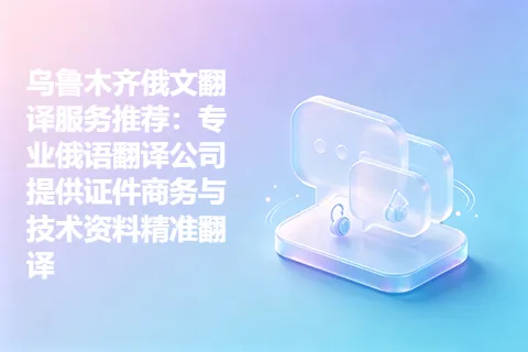 乌鲁木齐俄文翻译服务推荐：专业俄语翻译公司提供证件商务与技术资料精准翻译