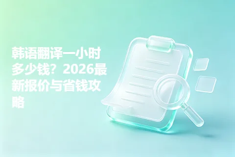 韩语翻译一小时多少钱？2026最新报价与省钱攻略