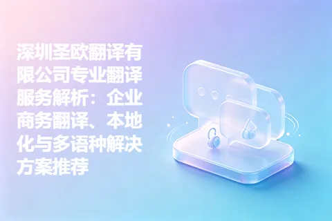 深圳圣欧翻译有限公司专业翻译服务解析：企业商务翻译、本地化与多语种解决方案推荐