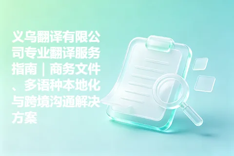 义乌翻译有限公司专业翻译服务指南｜商务文件、多语种本地化与跨境沟通解决方案