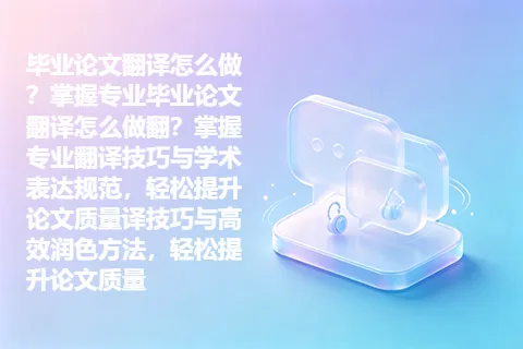 毕业论文翻译怎么做？掌握专业毕业论文翻译怎么做翻？掌握专业翻译技巧与学术表达规范，轻松提升论文质量译技巧与高效润色方法，轻松提升论文质量