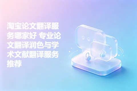 淘宝论文翻译服务哪家好 专业论文翻译润色与学术文献翻译服务推荐