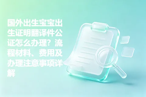 国外出生宝宝出生证明翻译件公证怎么办理？流程材料、费用及办理注意事项详解