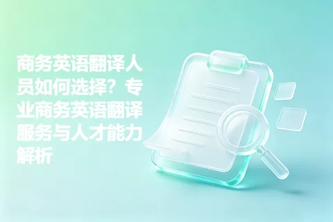 商务英语翻译人员如何选择？专业商务英语翻译服务与人才能力解析