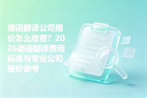 德语翻译公司报价怎么收费？2026德语翻译费用标准与专业公司报价参考