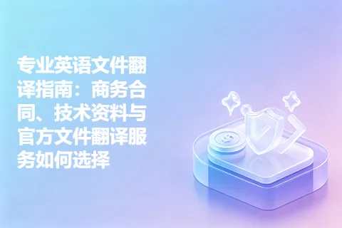 专业英语文件翻译指南：商务合同、技术资料与官方文件翻译服务如何选择