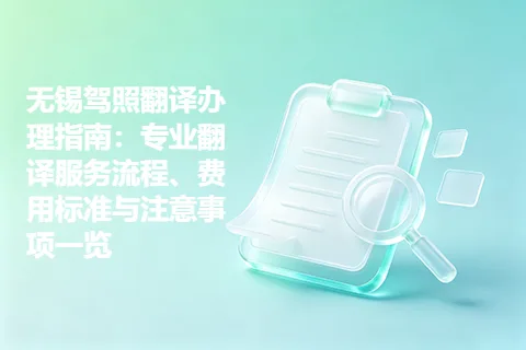 无锡驾照翻译办理指南：专业翻译服务流程、费用标准与注意事项一览