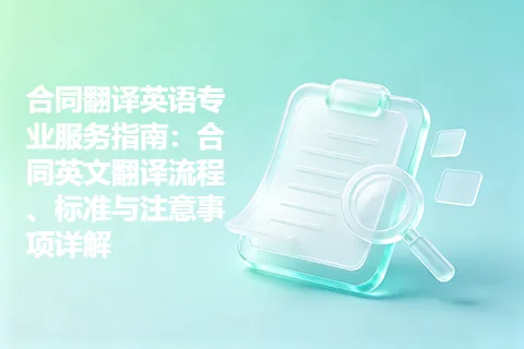 合同翻译英语专业服务指南：合同英文翻译流程、标准与注意事项详解
