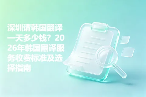 深圳请韩国翻译一天多少钱？2026年韩国翻译服务收费标准及选择指南