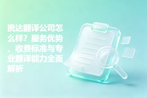 携达翻译公司怎么样？服务优势、收费标准与专业翻译能力全面解析