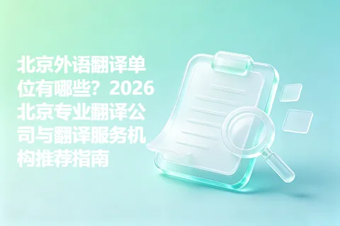 北京外语翻译单位有哪些?2026北京专业翻译公司与翻译服务机构推荐指南