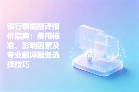 银行票据翻译报价指南：费用标准、影响因素及专业翻译服务选择技巧