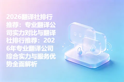 2026翻译社排行推荐：专业翻译公司实力对比与翻译社排行推荐：2026年专业翻译公司综合实力与服务优势全面解析