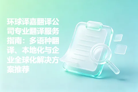 环球译嘉翻译公司专业翻译服务指南：多语种翻译、本地化与企业全球化解决方案推荐