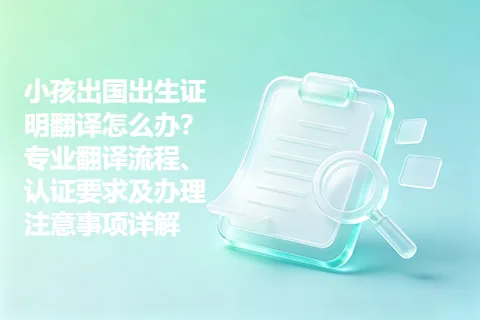小孩出国出生证明翻译怎么办？专业翻译流程、认证要求及办理注意事项详解