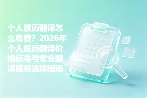 个人履历翻译怎么收费？2026年个人履历翻译价格标准与专业翻译服务选择指南