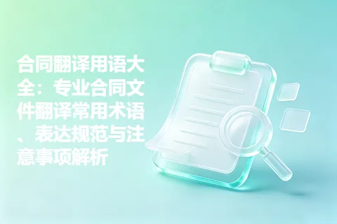 合同翻译用语大全：专业合同文件翻译常用术语、表达规范与注意事项解析