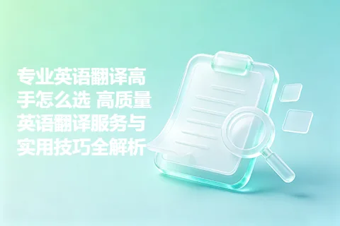 专业英语翻译高手怎么选 高质量英语翻译服务与实用技巧全解析