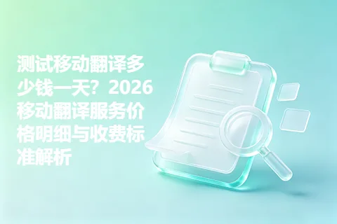 测试移动翻译多少钱一天?2026移动翻译服务价格明细与收费标准解析